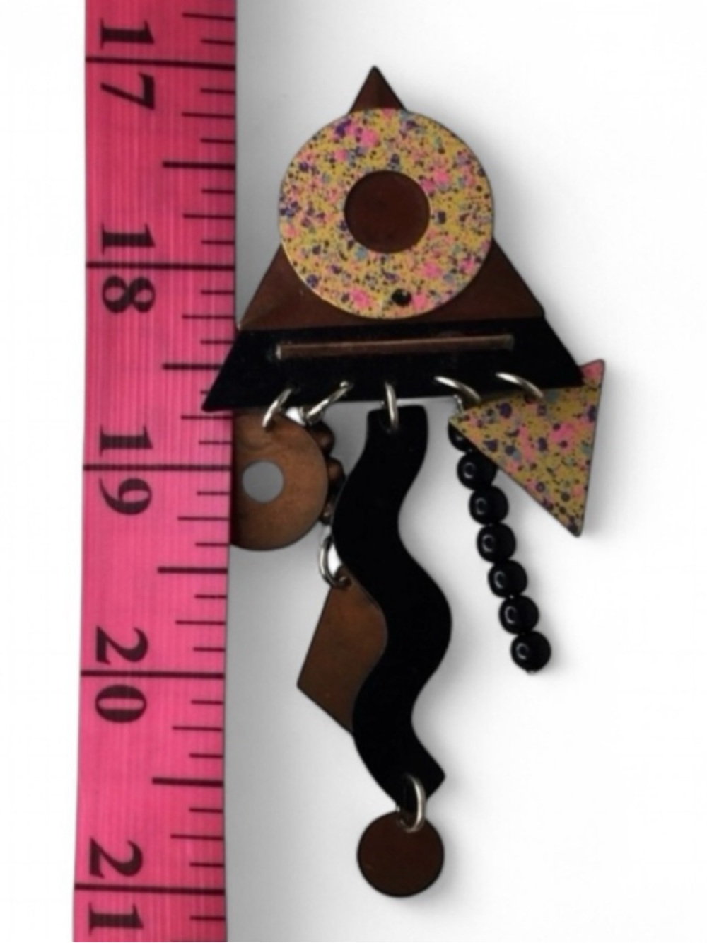 Vintage Memphis-Era Post Modern Kinetic Brooch Attributed to EVE KAPLIN - Picture 11 of 13